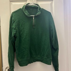 brandon neville green half zip. one size.